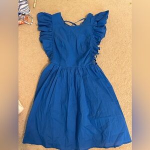 Blue Ruffled Kids Dress